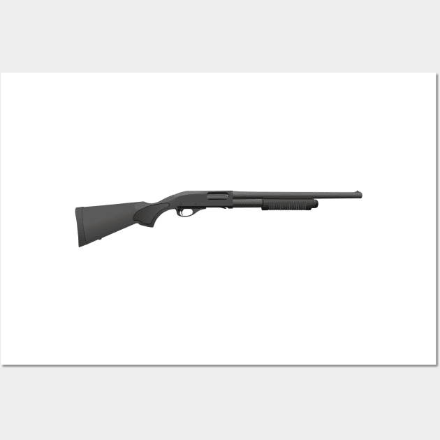 Black Pump-Action Shotgun Wall Art by NorseTech